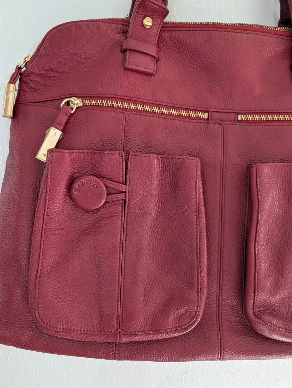 Bodhi Women's Red Leather Tote Bag